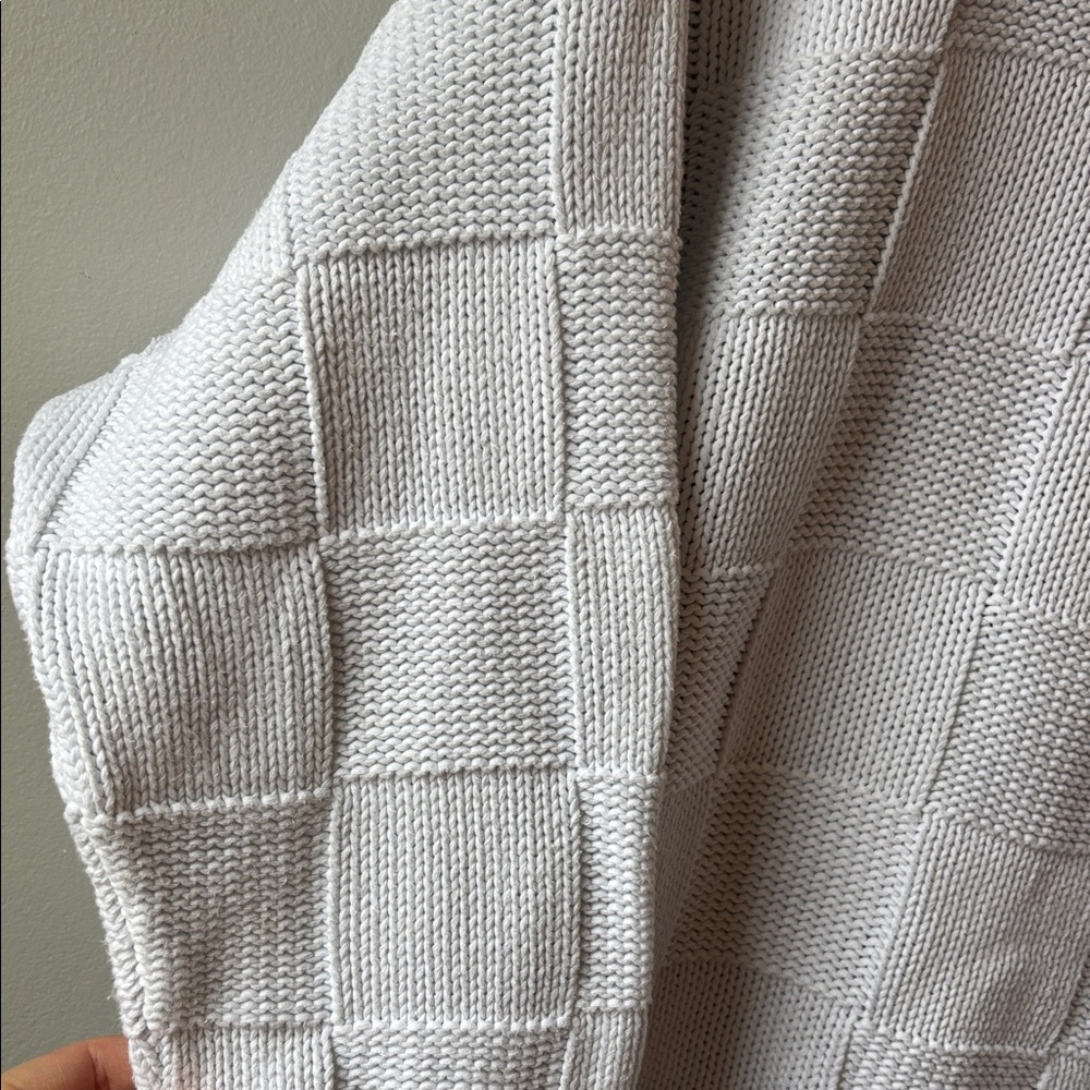 Vintage checkerboard cotton knit sweater - Picture 2 of 8